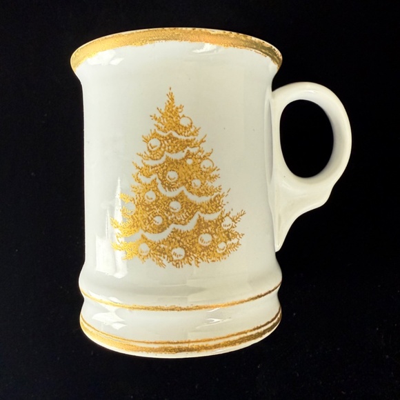 Williams Sonoma Mug Gold Christmas Tree Microwave Dishwasher Safe Excellent Gift - Picture 9 of 12